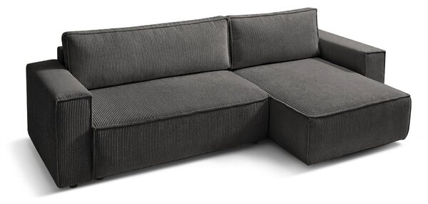 Coltar extensibil Capri interschimbabil cu lada de depozitare, Bej - Gri, 275x145x85 cm