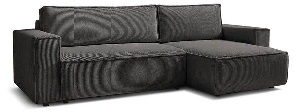 Coltar extensibil Capri interschimbabil cu lada de depozitare, Bej - Gri, 275x145x85 cm