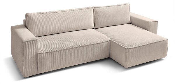 Coltar extensibil Capri interschimbabil cu lada de depozitare, Bej - Gri, 275x145x85 cm
