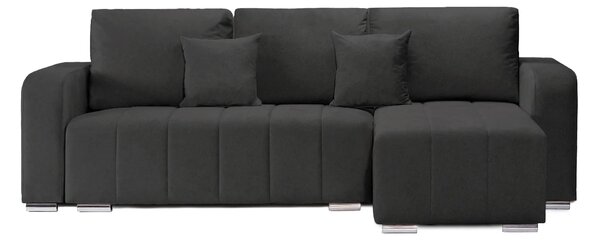 Coltar Extensibil 3 locuri Armando, cu ladă de depozitare, Verde - Gri, 240x147x85 cm