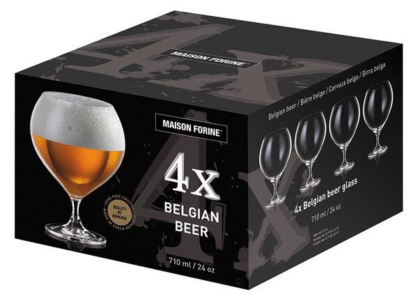 Set 4 pahare bere cu picior 710ml, Belgian