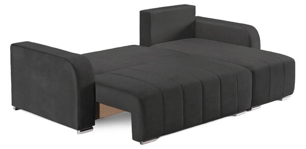 Coltar Extensibil 3 locuri Armando, cu ladă de depozitare, Verde - Gri, 240x147x85 cm