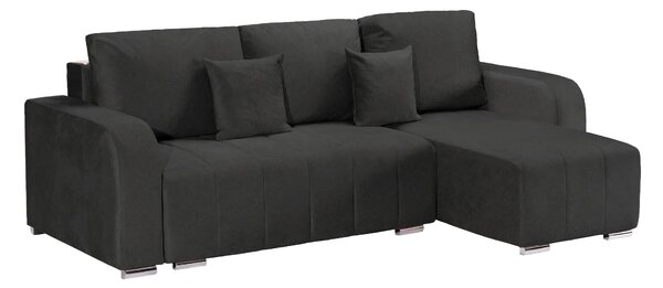 Coltar Extensibil 3 locuri Armando, cu ladă de depozitare, Verde - Gri, 240x147x85 cm