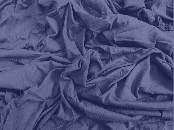 Cearsaf jersey albastru marin 90 x 200 cm