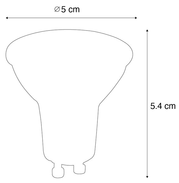 Set de 5 becuri LED GU10 reglabile, negru, 6W, 500lm, 2700K