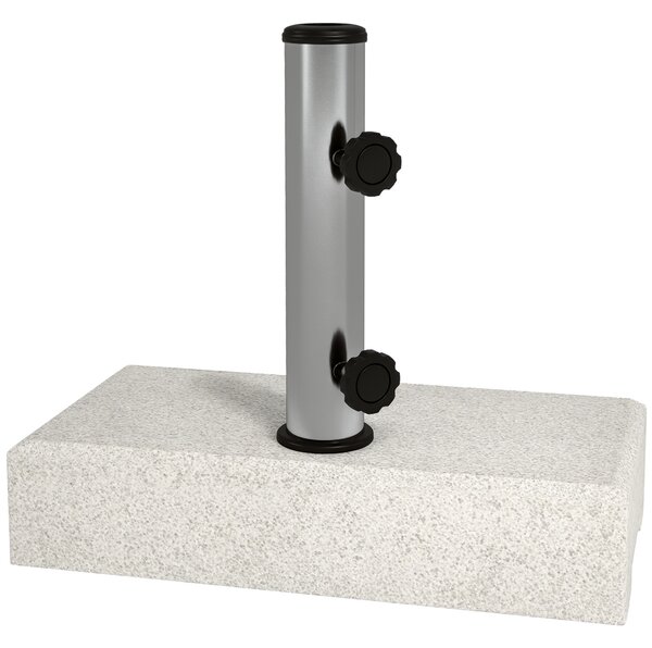 Outsunny Baza Umbrelă Gradină 25kg Granit Oțel Inoxidabil pentru Stâlpi Ø32-48mm | Aosom Romania