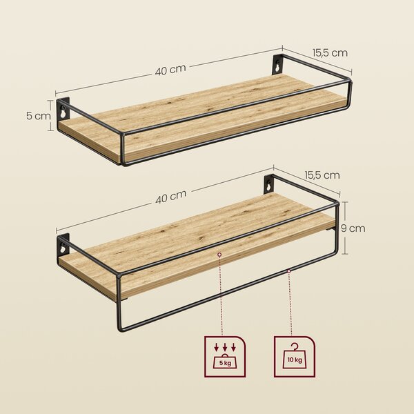 Rafturi de perete TAYLOR ARTISAN 40x15,5 cm, set 2 bucati