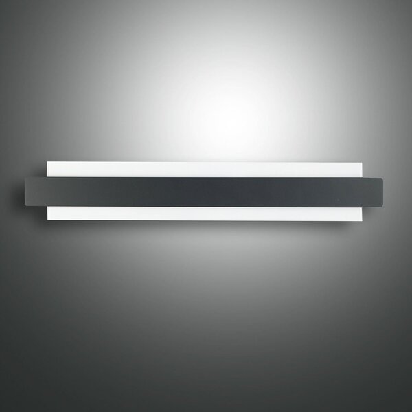 Fabas Luce Aplică de perete LED Regolo față metalică, negru, reglabil, Negru, Camera de zi / sufragerie, Metal, Modern, Perete unghiular