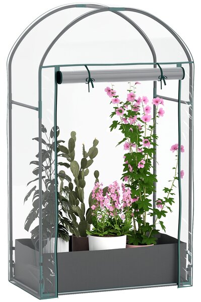 Outsunny Seră pentru Grădină cu Ușă Pliabilă pe Balamale și Sac pentru Plante, 89x50x152 cm, Transparent | Aosom Romania