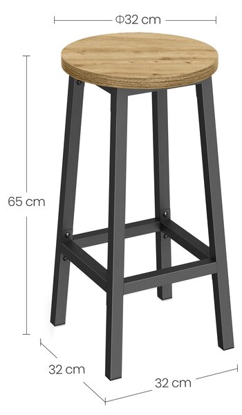 Scaun de bar TAYLOR ARTISAN cu picioare negre