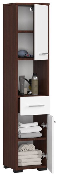 Dulap de baie Farid 2D 1SZ 1W (wenge + alb). Promo -22%. 1152001