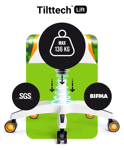 Scaun gaming Diablo X-One 2.0 Craft Normal Size: alb-verde