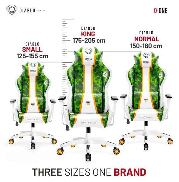 Scaun gaming Diablo X-One 2.0 Craft Normal Size: alb-verde