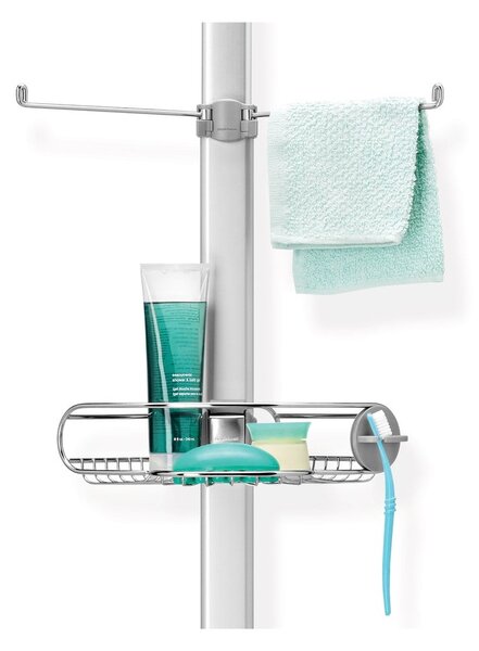 Raft de baie telescopic din metal gri - simplehuman
