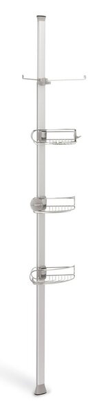 Raft de baie telescopic din metal gri - simplehuman