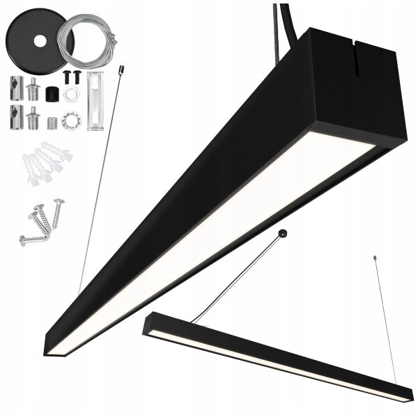 Lustră LED suspendată pe cablu LED/44W/230V 6000K 120 cm neagră