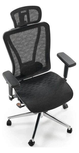 Scaun birou VIXEN, negru/crom, stofa clasica/metal, 68x65x117/125 cm