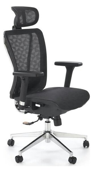 Scaun birou VIXEN, negru/crom, stofa clasica/metal, 68x65x117/125 cm