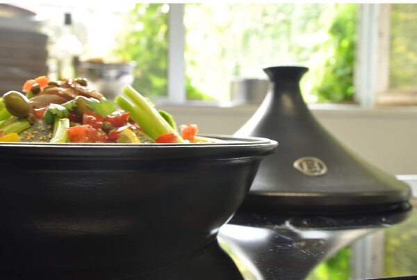 Vas tajine din ceramică Emile Henry Flame, ⌀ 32 cm, negru