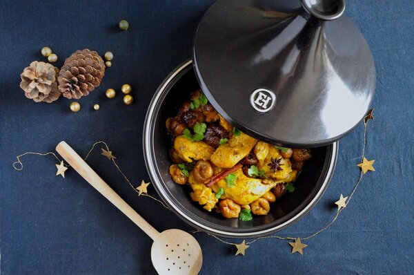 Vas tajine din ceramică Emile Henry Flame, ⌀ 32 cm, negru