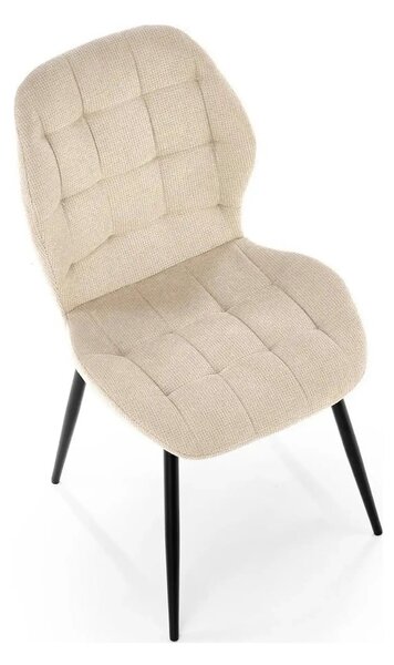 Scaun K548, bej/negru, stofa clasica/metal, 47x55x84 cm