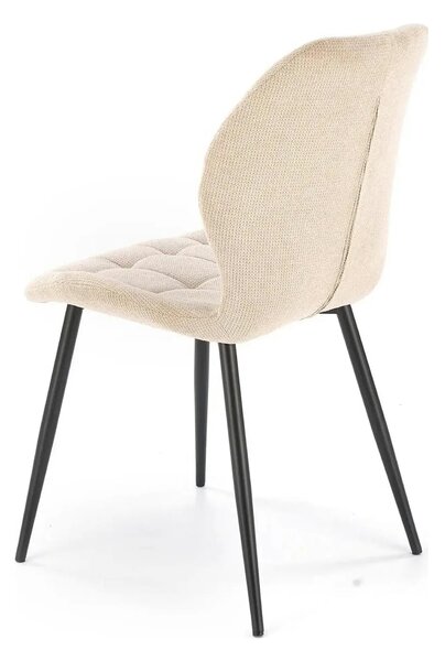 Scaun K548, bej/negru, stofa clasica/metal, 47x55x84 cm