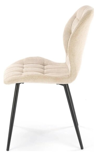 Scaun K548, bej/negru, stofa clasica/metal, 47x55x84 cm