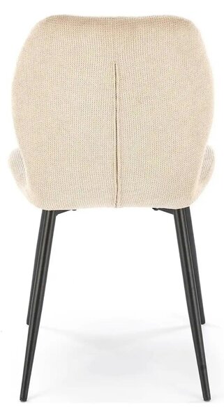 Scaun K548, bej/negru, stofa clasica/metal, 47x55x84 cm