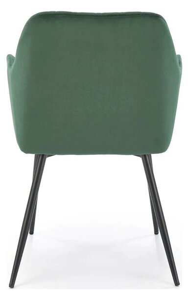 Scaun K558, verde inchis/negru, stofa catifelata/metal, 59x60x86 cm