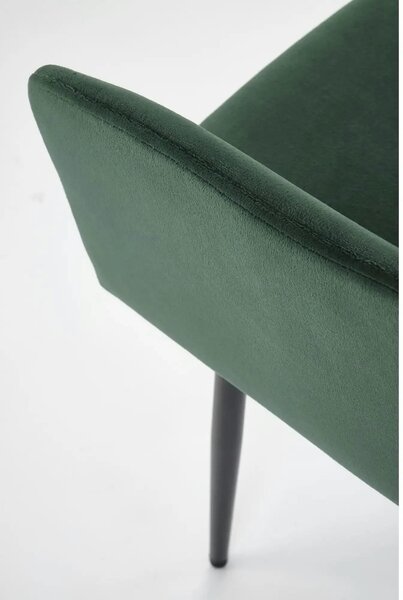 Scaun K558, verde inchis/negru, stofa catifelata/metal, 59x60x86 cm