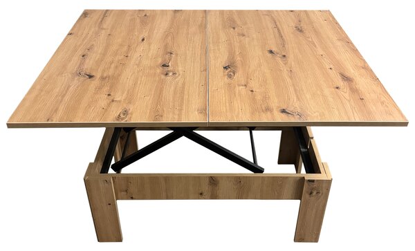 Masa Extensibila Transformer, Intaltime Reglabila, 7 nivele, Mobiref, 118 x 100 x 75 cm, PAL Stejar Artisan 18 mm