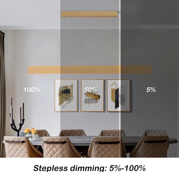 Brilagi - Lustra LED cu dimmer pe cablu SLIMLINE LED/40W/230V 3000-6000K decor stejar + telecomandă