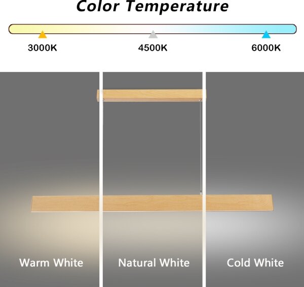 Brilagi - Lustra LED cu dimmer pe cablu SLIMLINE LED/40W/230V 3000-6000K decor stejar + telecomandă
