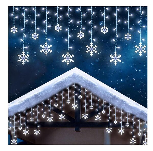 Perdea LED de exterior pentru Crăciun, 224 LED, 3,5 x 0,75 m, IP44, alb rece