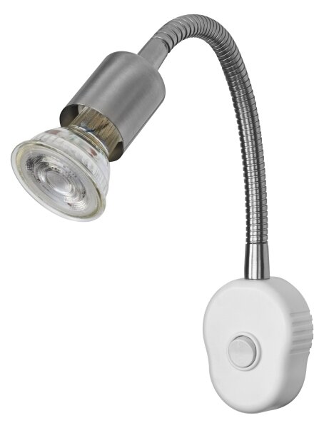 Osram - Aplică de perete flexibilă PLUG TUBE FLEX 1xGU10/5W/230V crom mat/albă