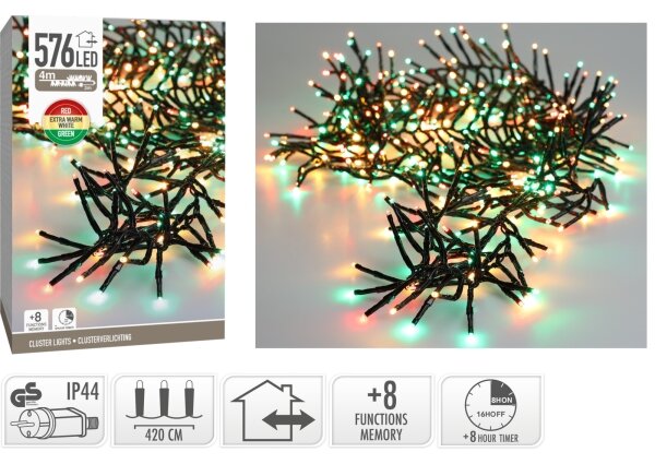 Ghirlandă LED de exterior pentru Crăciun 576xLED/230V/8 funcții 7,2 m IP44 multicolor