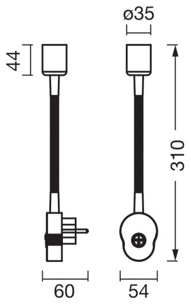 Osram - Lampă de perete flexibilă PLUG TUBE FLEX 1xGU10/5W/230V albă