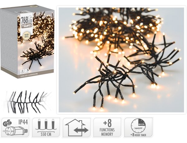 Ghirlandă LED de exterior pentru Crăciun 768xLED/230V/8 funcții 8,5 m IP44 alb cald