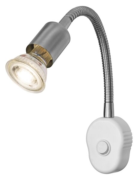 Osram - Aplică de perete flexibilă PLUG TUBE FLEX 1xGU10/5W/230V crom mat/albă