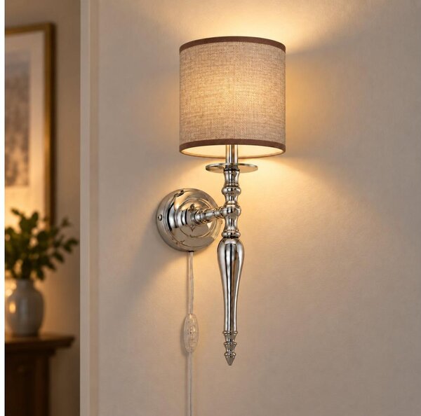BRILAGI - Lampă de perete NUBILA 1xE27/60W/230V crom lucios/maro