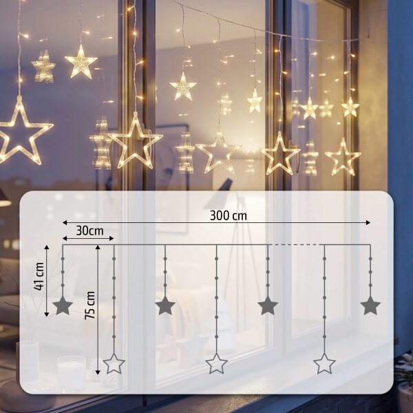 Perdea LED de Crăciun de exterior BRILAGI 123xLED/3xAA/USB 3m IP44 alb cald