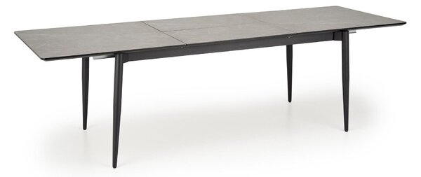 Masă Houston 1841, Marmură cenușie, Negru, 76x90x180cm, 81 kg