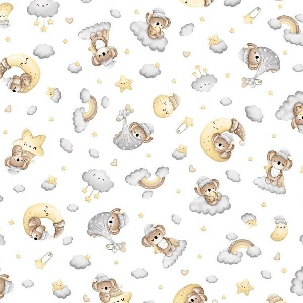 Lenjerie patut cosleeper 90x50 cm Kidizi Koala, include cearceaf, perna si pilota