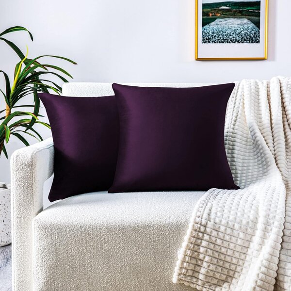 Set 2 fete de perne decorative, 45x45 cm, catifea, FARFALLAROSSA, Violet