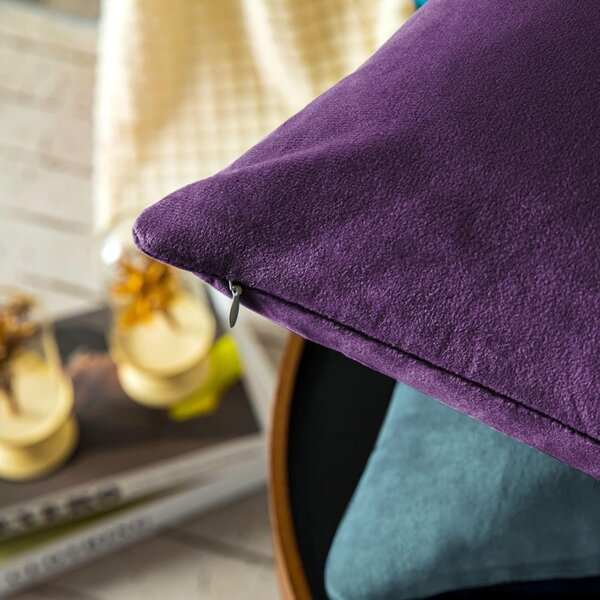 Set 2 fete de perne decorative, 45x45 cm, catifea, FARFALLAROSSA, Violet