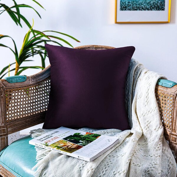 Set 2 fete de perne decorative, 45x45 cm, catifea, FARFALLAROSSA, Violet