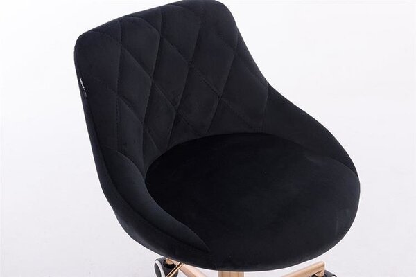 HR1054K Scaun Negru Catifea