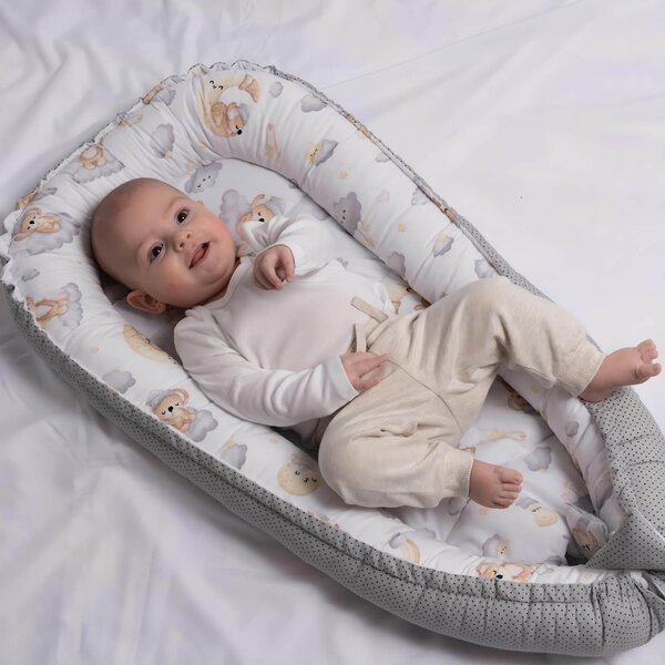 Cosulet bebelus pentru dormit Kidizi Baby Nest Cocoon 90x50 cm Koala Dreams