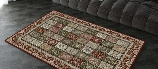 Covor Timbre 1518-120, Marime 60 x 110 cm, Rosu, Inaltime Fir 8 mm, Antialergic, Polipropilena, Living, Dormitor, Sufragerie, Birou 60 x 110