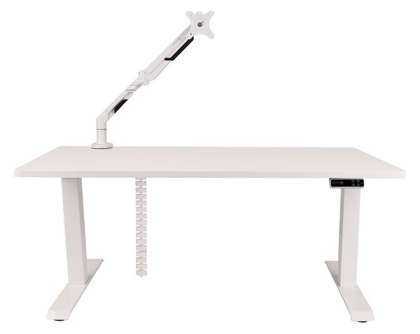 Set: Birou reglabil Alto 101 White + suport pentru monitor + organizator pentru cabluri